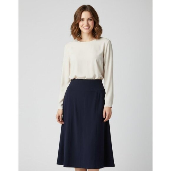 Cabi Black A-Line Skirt Size 6 Mid-Calf Length Classic Design Machine Washable W - Picture 1 of 5